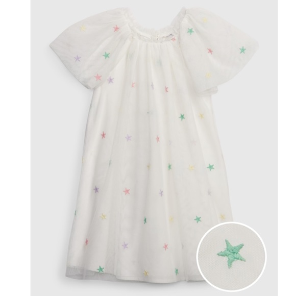 Baby Gap Kids Embroidered Star Tulle Dress 2T OR 3T Toddler BEAUTIFUL NWT!! - Picture 2 of 6